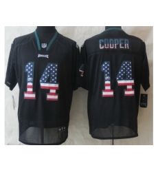 Nike Philadelphia Eagles 14 Riley Cooper Black Elite USA Flag Fashion NFL Jersey
