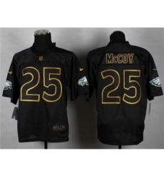 Nike Philadelphia Eagles 25 LeSean McCoy black Elite gold lettering fashion NFL Jersey
