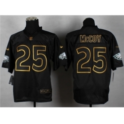 Nike Philadelphia Eagles 25 LeSean McCoy black Elite gold lettering fashion NFL Jersey