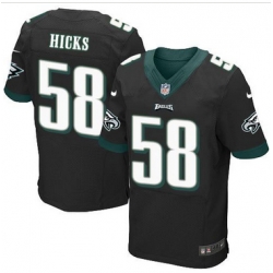 Nike Philadelphia Eagles #58 Jordan Hicks Black Alternate Mens Stitched NFL New Elite Jersey