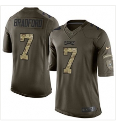 Nike Philadelphia Eagles #7 Sam Bradford Green Men 27s Stitched NFL Limited Salute to Service Jersey