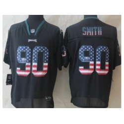 Nike Philadelphia Eagles 90 Marcus Smith Black Elite USA Flag Fashion NFL Jersey