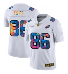 Philadelphia Eagles 86 Zach Ertz Men White Nike Multi Color 2020 NFL Crucial Catch Limited NFL Jersey