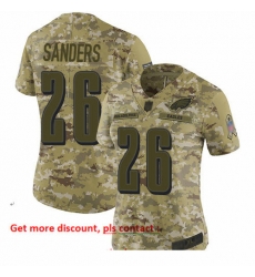 Eagles 26 Miles Sanders Camo Women Stitched Football Limited 2018 Salute to Service Jersey