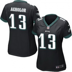 Nike Eagles #13 Nelson Agholor Black Alternate Womens Stitched NFL New Elite Jersey