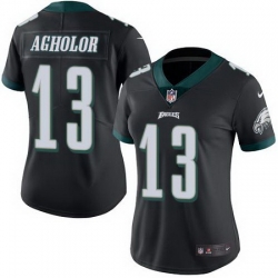 Nike Eagles #13 Nelson Agholor Black Womens Stitched NFL Limited Rush Jersey