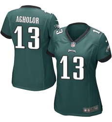 Nike Eagles #13 Nelson Agholor Midnight Green Team Color Womens Stitched NFL New Elite Jersey