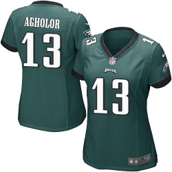 Nike Eagles #13 Nelson Agholor Midnight Green Team Color Womens Stitched NFL New Elite Jersey