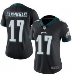 Nike Eagles #17 Harold Carmichael Black Womens Stitched NFL Limited Rush Jersey