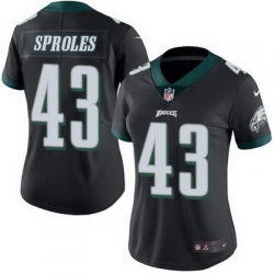 Nike Eagles #43 Darren Sproles Black Womens Stitched NFL Limited Rush Jersey