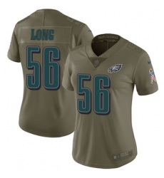 Nike Eagles #56 Chris Long Olive Womens Stitched NFL Limited 2017 Salute to Service Jersey