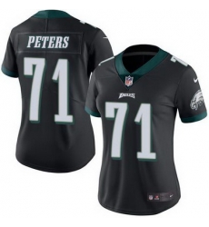 Nike Eagles #71 Jason Peters Black Womens Stitched NFL Limited Rush Jersey
