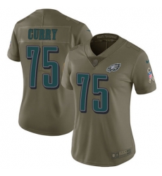 Nike Eagles #75 Vinny Curry Olive Womens Stitched NFL Limited 2017 Salute to Service Jersey