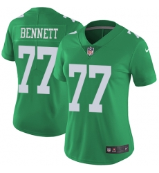 Nike Eagles #77 Michael Bennett Green Womens Stitched NFL Limited Rush Jersey
