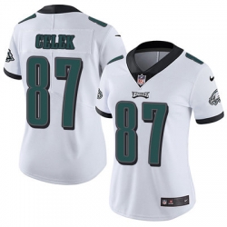 Nike Eagles #87 Brent Celek White Womens Stitched NFL Vapor Untouchable Limited Jersey