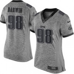 Nike Eagles #98 Connor Barwin Gray Womens Stitched NFL Limited Gridiron Gray Jersey