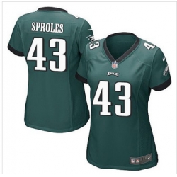 Women NEW Eagles #43 Darren Sproles Midnight Green Team Color Stitched NFL New Elite Jersey
