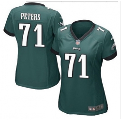 Women NEW Eagles #71 Jason Peters Midnight Green Team Color Stitched NFL New Elite Jersey