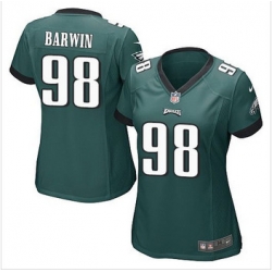 Women NEW Eagles #98 Connor Barwin Midnight Green Team Color Stitched NFL New Elite Jersey