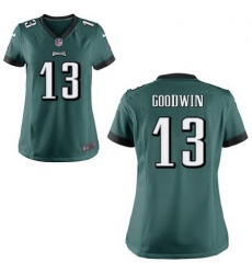 Women Nike Eagles 13 Marquise Goodwin Green Vapor Limited Stitched NFL Jersey