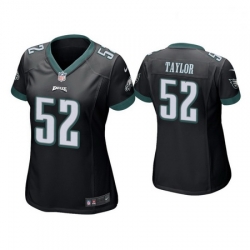 Women Nike Eagles 52 Davion Taylor Black Vapor Limited NFL Stitched Jersey