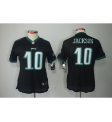 Women Nike Philadelphia Eagles #10 Jackson Black Color Limited Jerseys