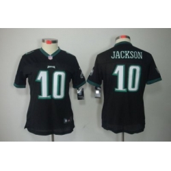 Women Nike Philadelphia Eagles #10 Jackson Black Color Limited Jerseys