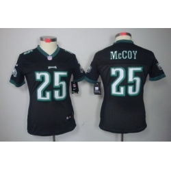Women Nike Philadelphia Eagles #25 LeSean McCoy Black Color Limited Jerseys