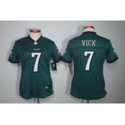 Women Nike Philadelphia Eagles 7# Michael Vick Green Color Limited Jerseys
