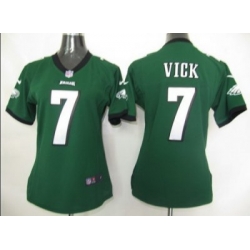 Women Nike Philadelphia Eagles 7# Michael Vick Green Jersey