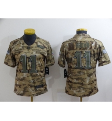 Women Philadelphia Eagles 11 A  J  Brown Camo Salute To Service Limited Stitched Football Jersey
