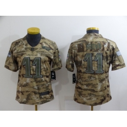 Women Philadelphia Eagles 11 A  J  Brown Camo Salute To Service Limited Stitched Football Jersey