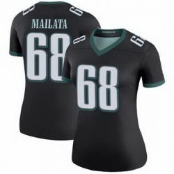Women Philadelphia Eagles Jordan Mailata #68 Black Vapor Limited Stitched Football Jersey