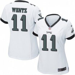Womens Nike Philadelphia Eagles 11 Carson Wentz Game White NFL Jersey