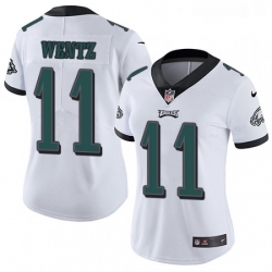 Womens Nike Philadelphia Eagles 11 Carson Wentz White Vapor Untouchable Limited Player NFL Jersey