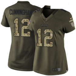Womens Nike Philadelphia Eagles 12 Randall Cunningham Elite Green Salute to Service NFL Jersey
