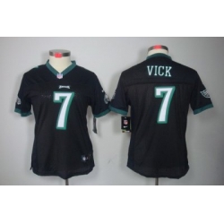Women's Nike Philadelphia Eagles 7# Michael Vick Black Color Limited Jerseys