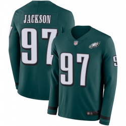 Eagles 97 Malik Jackson Midnight Green Team Color Youth Stitched Football Limited Therma Long Sleev