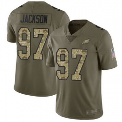 Eagles 97 Malik Jackson Olive Camo Youth Stitched Football Limited 2017 Salute to Service Jersey