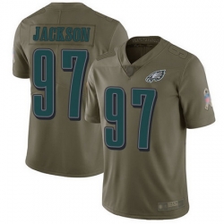 Eagles 97 Malik Jackson Olive Youth Stitched Football Limited 2017 Salute to Service Jersey