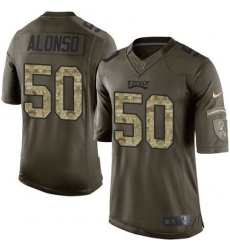 Nike Eagles #50 Kiko Alonso Green Youth Stitched NFL Limited Salute to Service Jersey