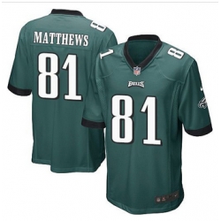 Youth NEW Eagles #81 Jordan Matthews Midnight Green Team Color Stitched NFL New Elite Jersey