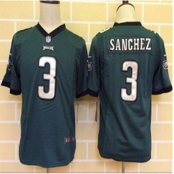Youth New Philadelphia Eagles #3 Mark Sanchez Midnight Green Team Color Stitched NFL New Elite Jersey