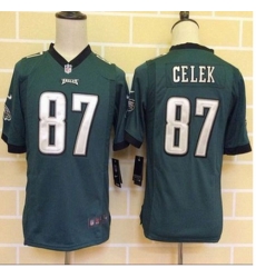 Youth New Philadelphia Eagles #87 Brent Celek Midnight Green Team Color Stitched NFL New Elite jersey