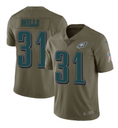 Youth Nike Eagles #31 Jalen Mills Olive Stitched NFL Limited 2017 Salute to Service Jersey