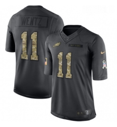 Youth Nike Philadelphia Eagles 11 Carson Wentz Limited Black 2016 Salute to Service NFL Jersey