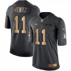 Youth Nike Philadelphia Eagles 11 Carson Wentz Limited BlackGold Salute to Service NFL Jersey