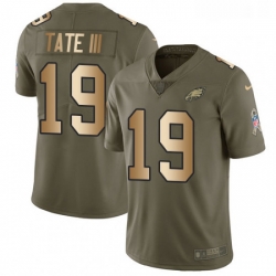 Youth Nike Philadelphia Eagles 19 Golden Tate III Limited Olive Gold 2017 Salute to Service NFL Jerse
