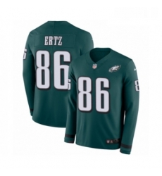 Youth Nike Philadelphia Eagles 86 Zach Ertz Limited Green Therma Long Sleeve NFL Jersey