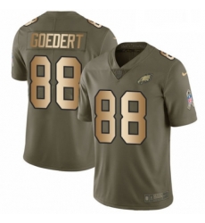 Youth Nike Philadelphia Eagles 88 Dallas Goedert Limited Olive Gold 2017 Salute to Service NFL Jersey